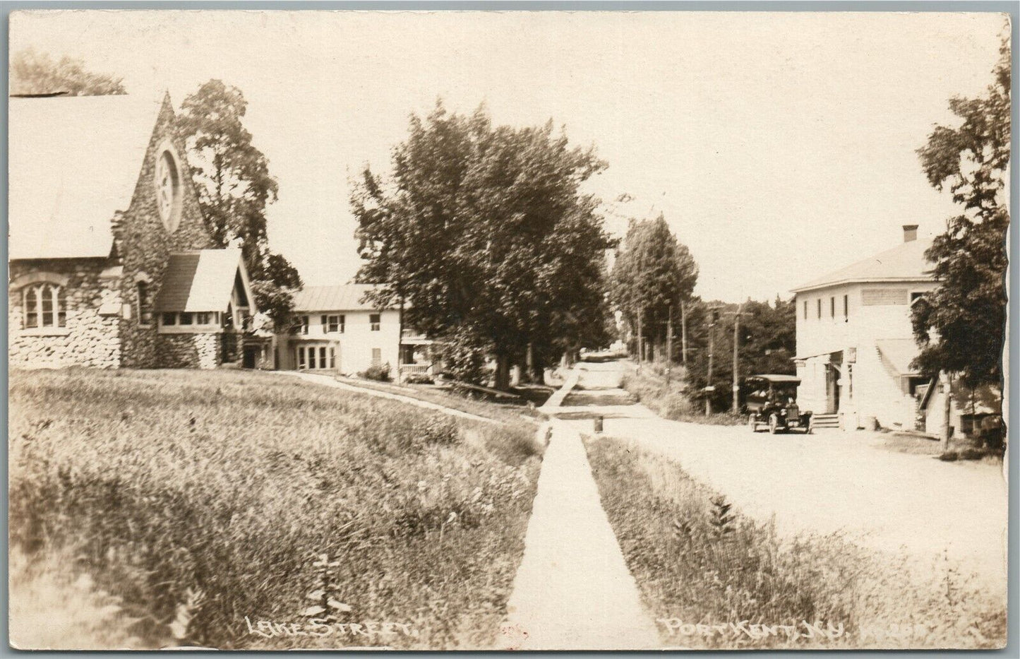 PORT KENT NY LAKE STREET ANTIQUE REAL PHOTO POSTCARD RPPC