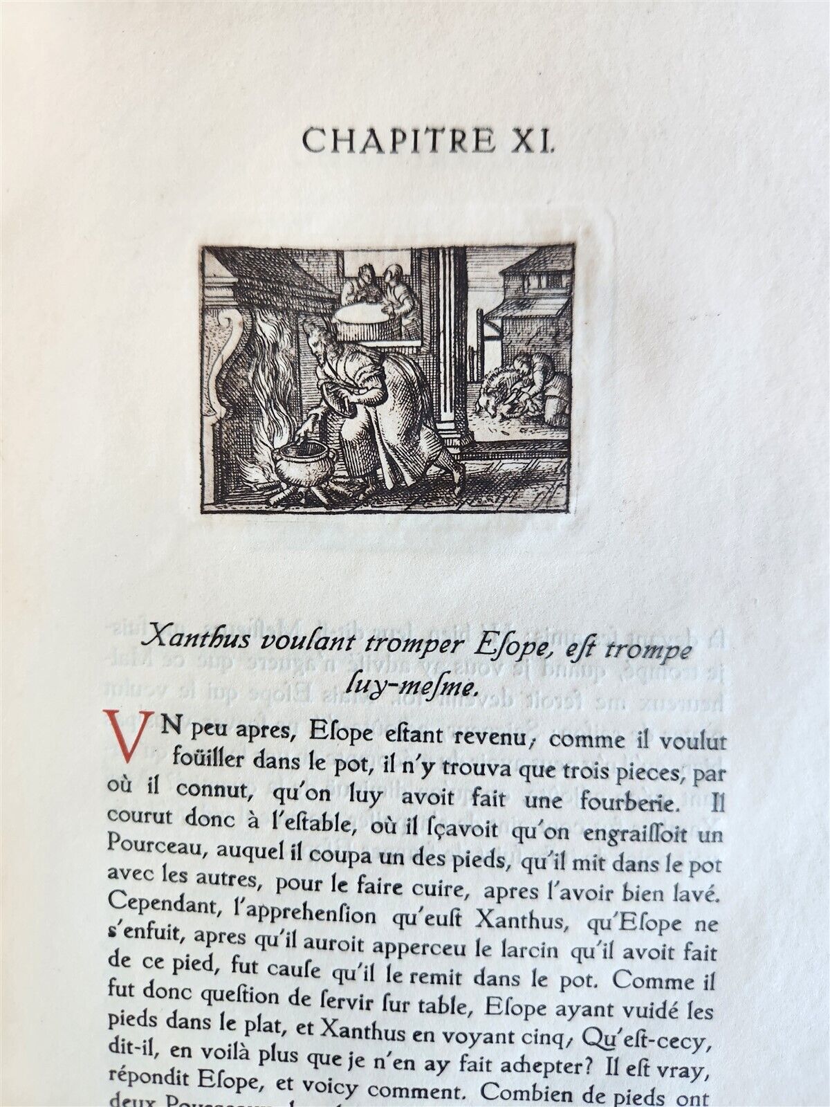 1920 AESOP'S FABLES antique Les Fables d'Esope Phrygien ILLUSTRATED 1669 reprint