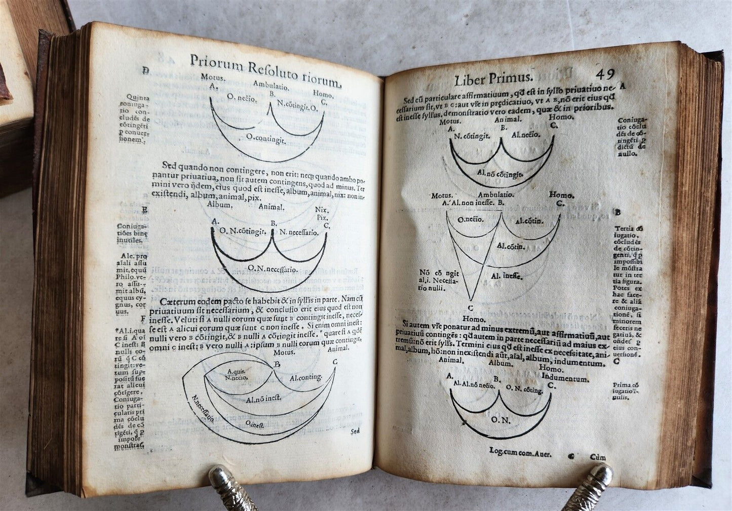 1574 ARISTOTLE 6 VOLS SET ILLUSTRATED antique VELLUM BINDINGS MANUSCRIPT SPINES