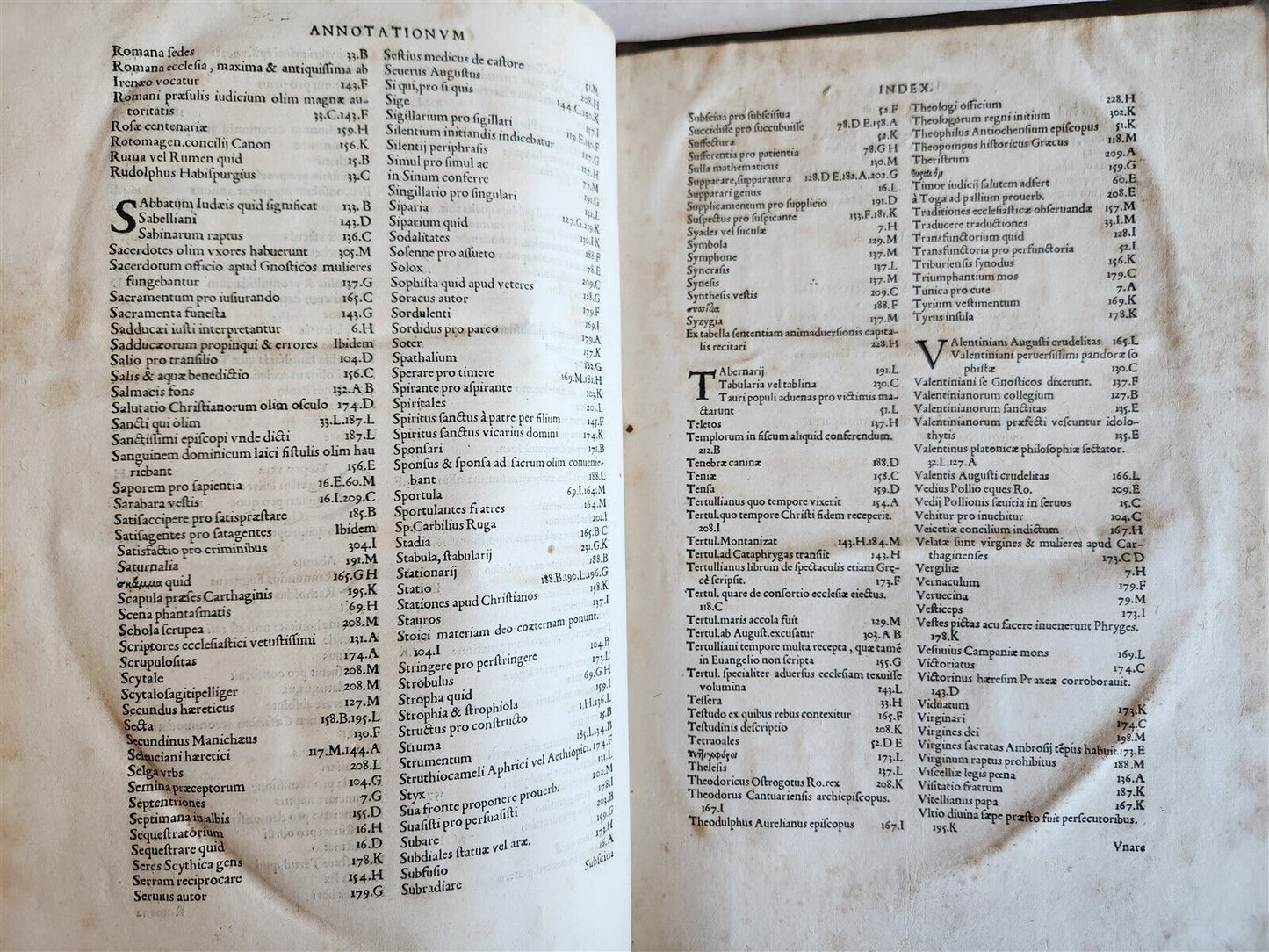 1545 TERULLIAN THEOLOGY in LATIN antique 16th CENTURY FOLIO PIGSKIN BOUND