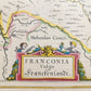 1640 MAP of GERMANY FRANCONIA REGION WILLEM BLAEU antique AUTHENTIC hand colored