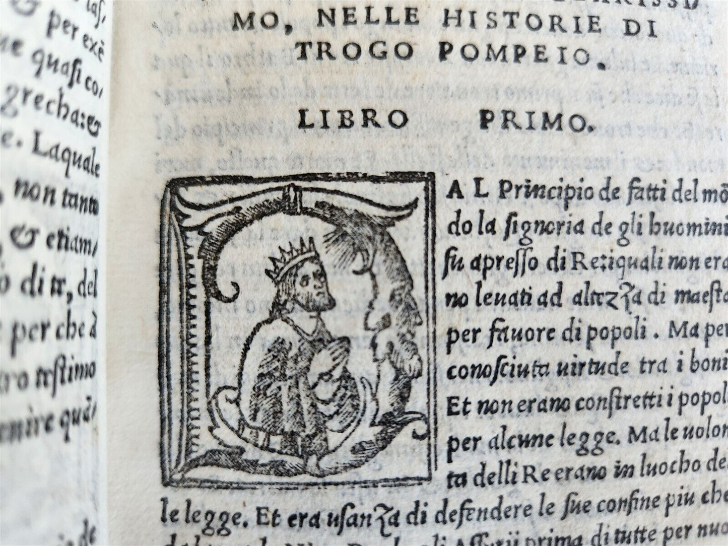 1523 POST-INCUNABULA HISTORY of TROGI POMPEI & JULIUS CAESAR antique VELLUM