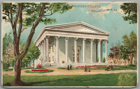 PHILADELPHIA PA GIRARD COLLEGE HOLD TO LIGHT ANTIQUE POSTCARD