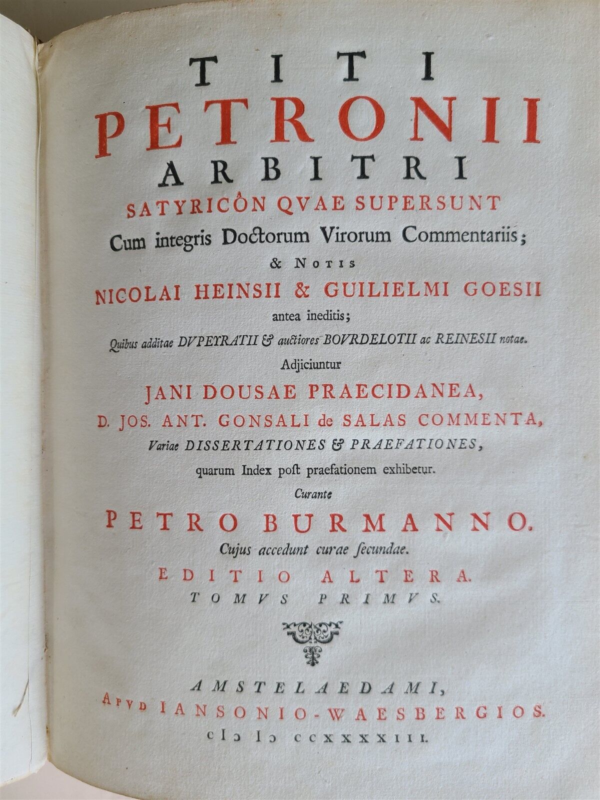 1743 SATYRICON by PETRONIUS antique 2 VOLUMES VELLUM BINDING