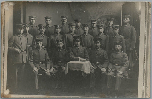 GERMAN KADETS WWI ERA MILITARY ANTIQUE REAL PHOTO POSTCARD RPPC