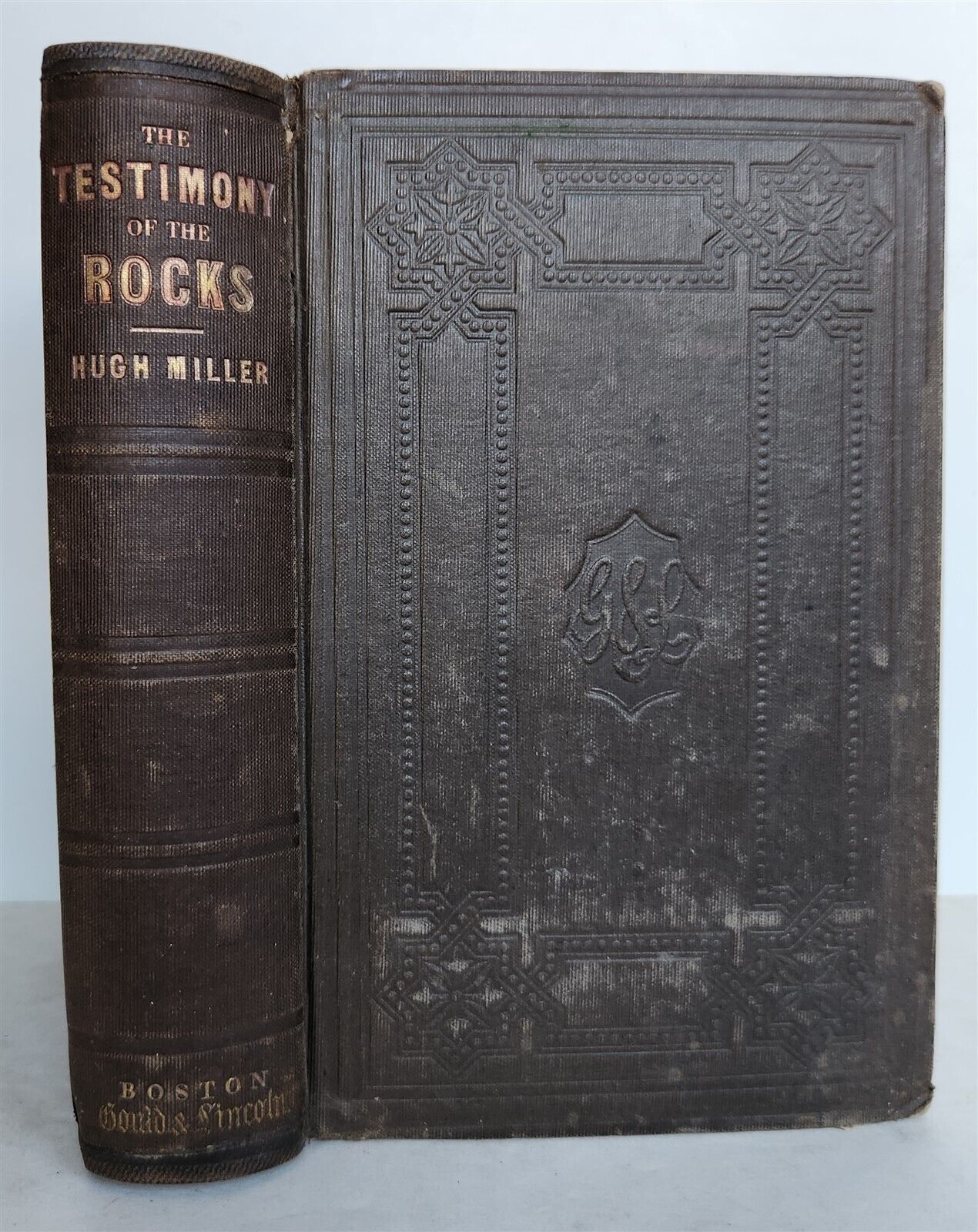 1860 TESTIMONY of the ROCKS or GEOLOGY IN ITS BEARINGS by HUGH MILLER antique