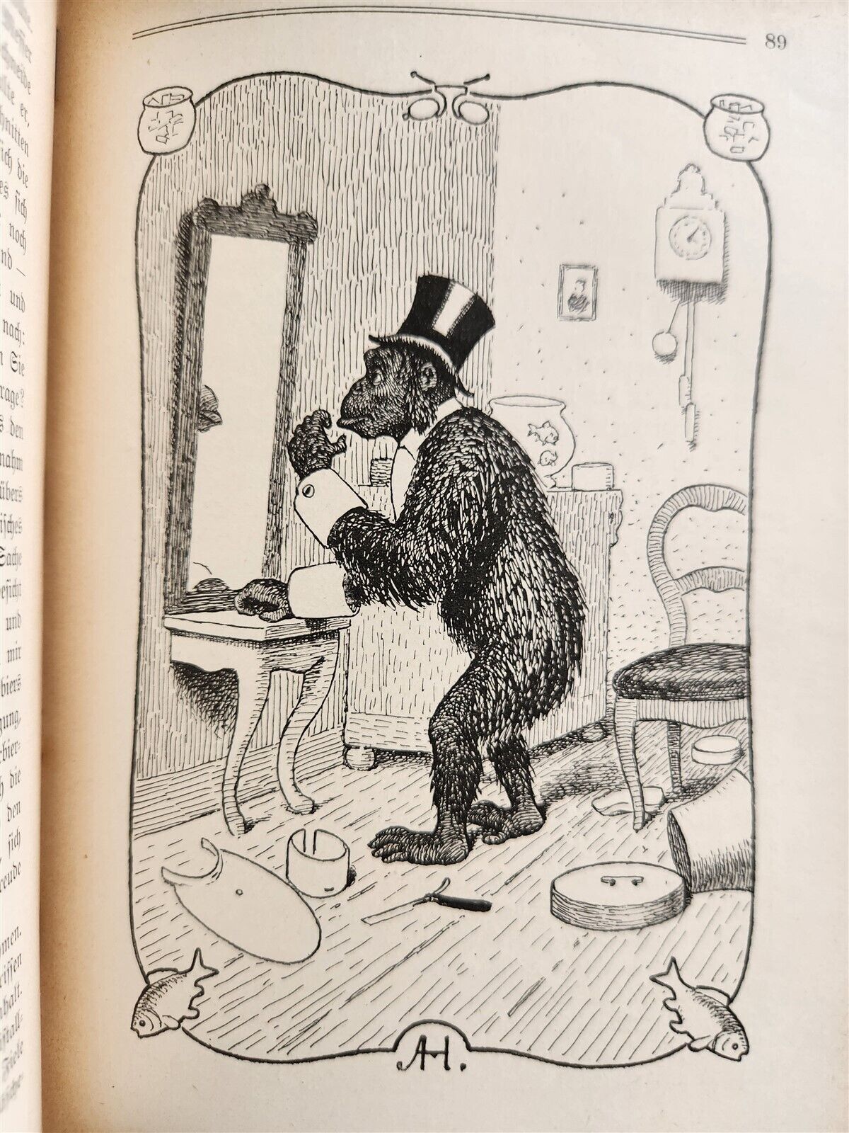 1900s ILLUSTRATED GERMAN CHILDREN BOOK antique FAIRYTALE LAND OF ANIMALS