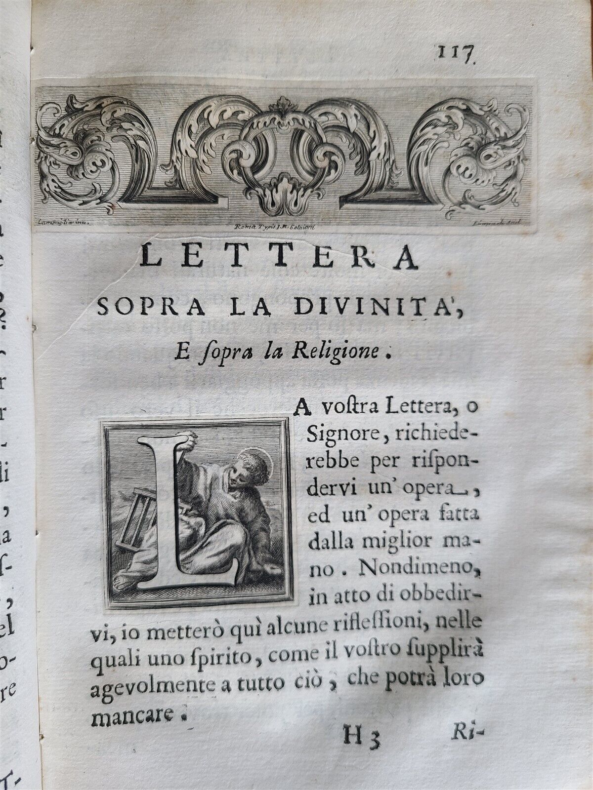 1721 LETTERE DI RELIGIONE e DI METAFISICA FRANCESCO di SALIGNAC antique VELLUM