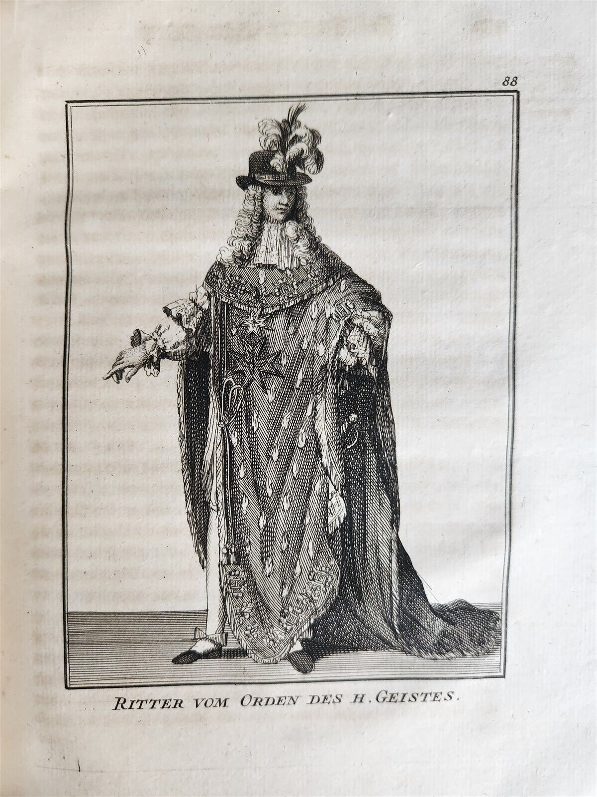 1756 ILLUSTRATED COSTUME HISTORY of MONKS & KNIGHTS for both sexes antique