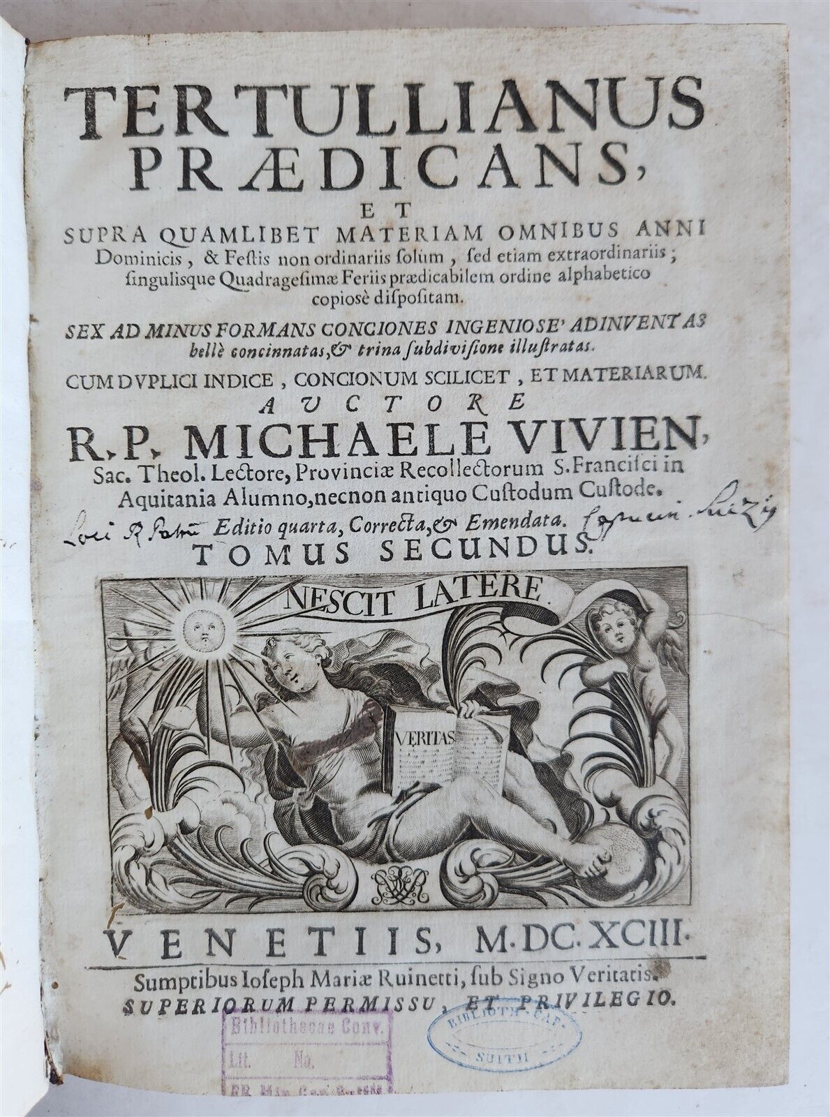 1693 TERTULLIAN antique 6 VOLUMES in LATIN 17th CENTURY