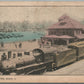 AKRON OH RAILROAD STATION RAILWAY DEPOT ANTIQUE POSTCARD