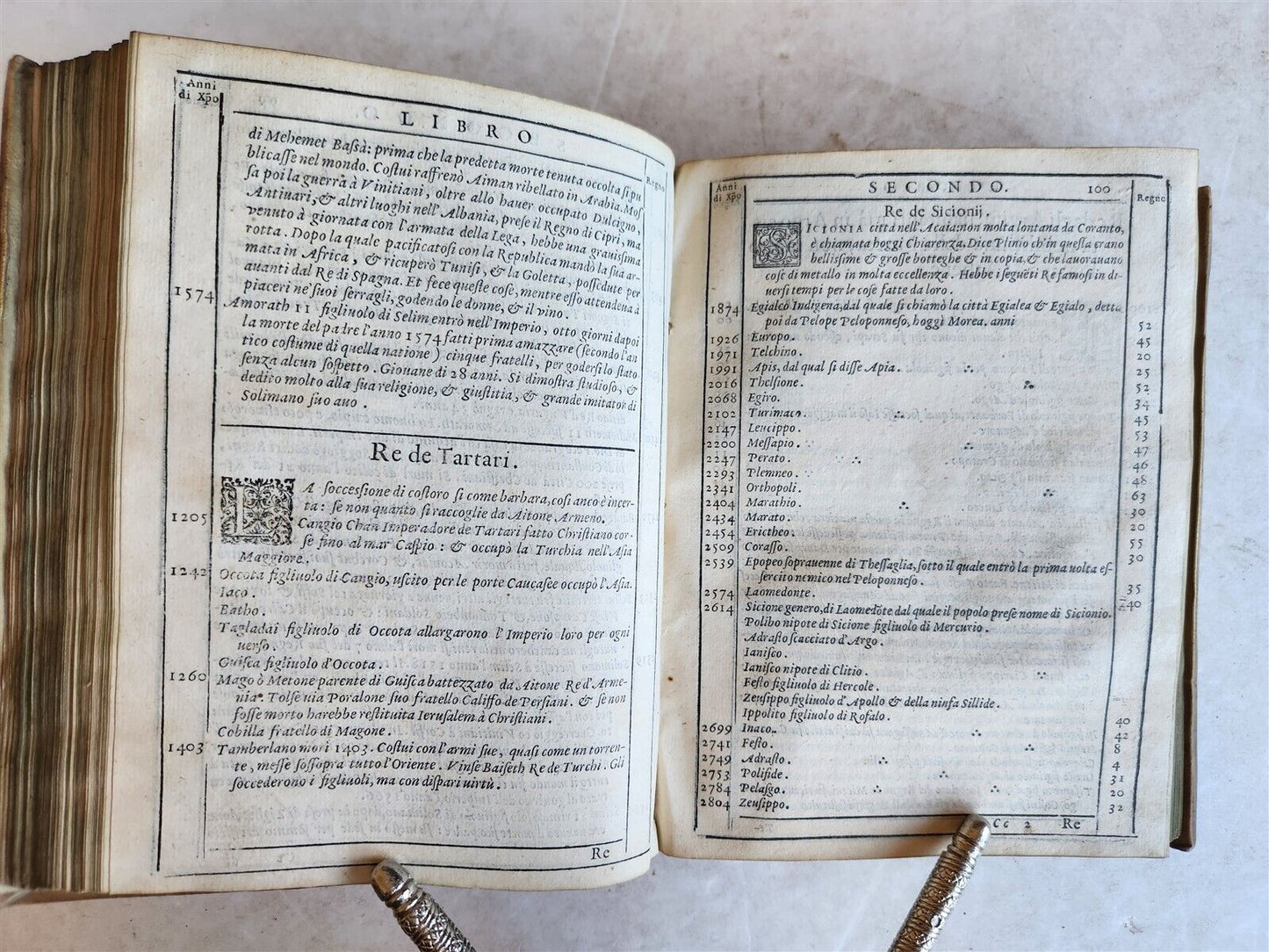 1580 CHRONOLOGY OF THE WORLD by F. SANSOVINO antique VELLUM BOUND