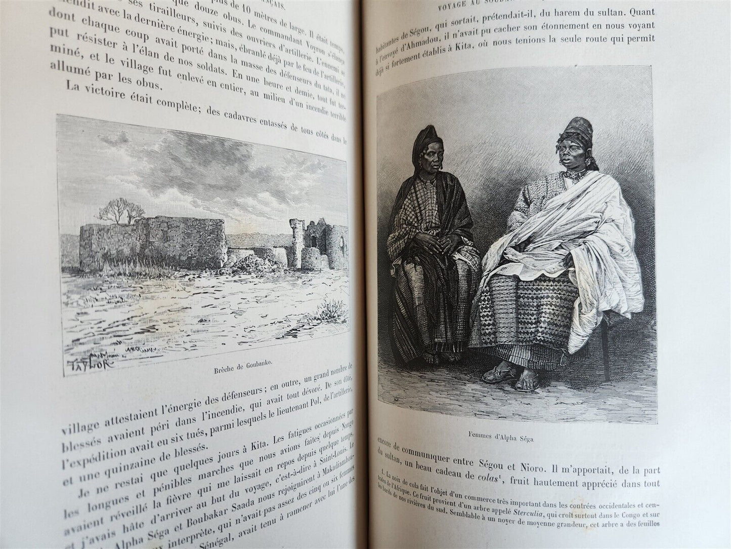 1885 AFRICA EXPLORATION VOYAGE SOUDAN FRANCAIS Haut-Niger antique ILLUSTRATED