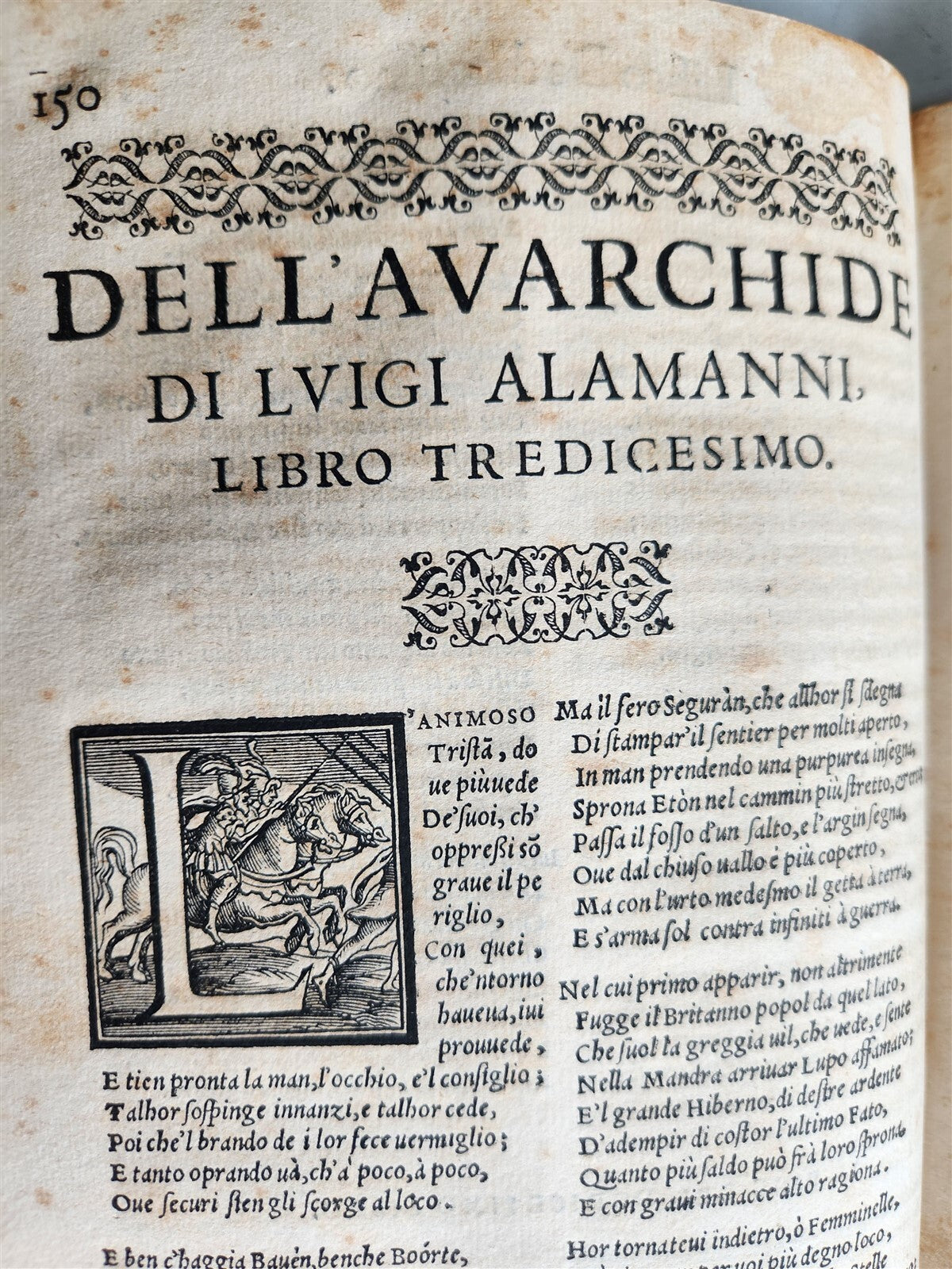 1570 La Avarchide del s. Luigi Alamanni POETRY antique VELLUM BOUND 16th CENTURY