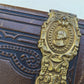 19th century AMERICAN PHOTO ALBUM w/ WASHINGTON PORTRAIT CLASPS antique RARE