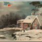 HOLD TO LIGHT CHRISTMAS ANTIQUE POSTCARD