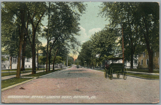 MENDOTA IL WASHINGTON STREET ANTIQUE POSTCARD