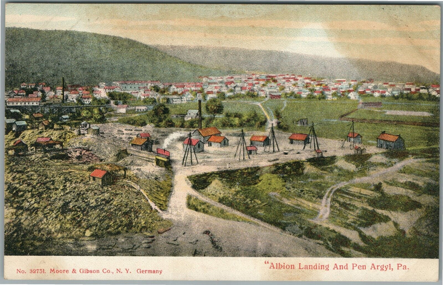 PEN ARGYL PA ALBION LANDING ANTIQUE POSTCARD