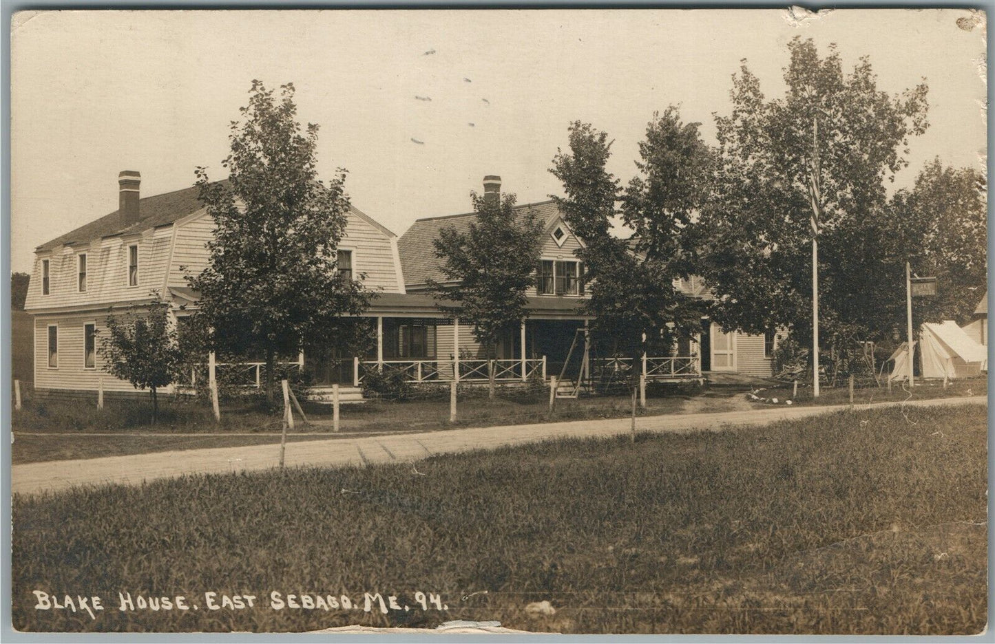 EAST SEBAGO ME BLAKE HOUSE ANTIQUE REAL PHOTO POSTCARD RPPC