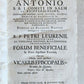 1735 CANON LAW BOOK Forum beneficiale sive quaestiones & responsa ANTIQUE