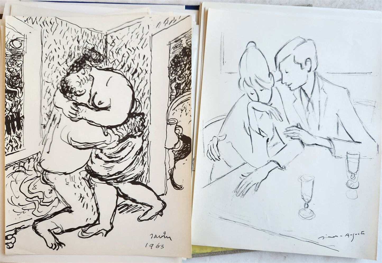 1964 L'AMOUR EROTIC ILLUSTRATIONS vintage in FRENCH