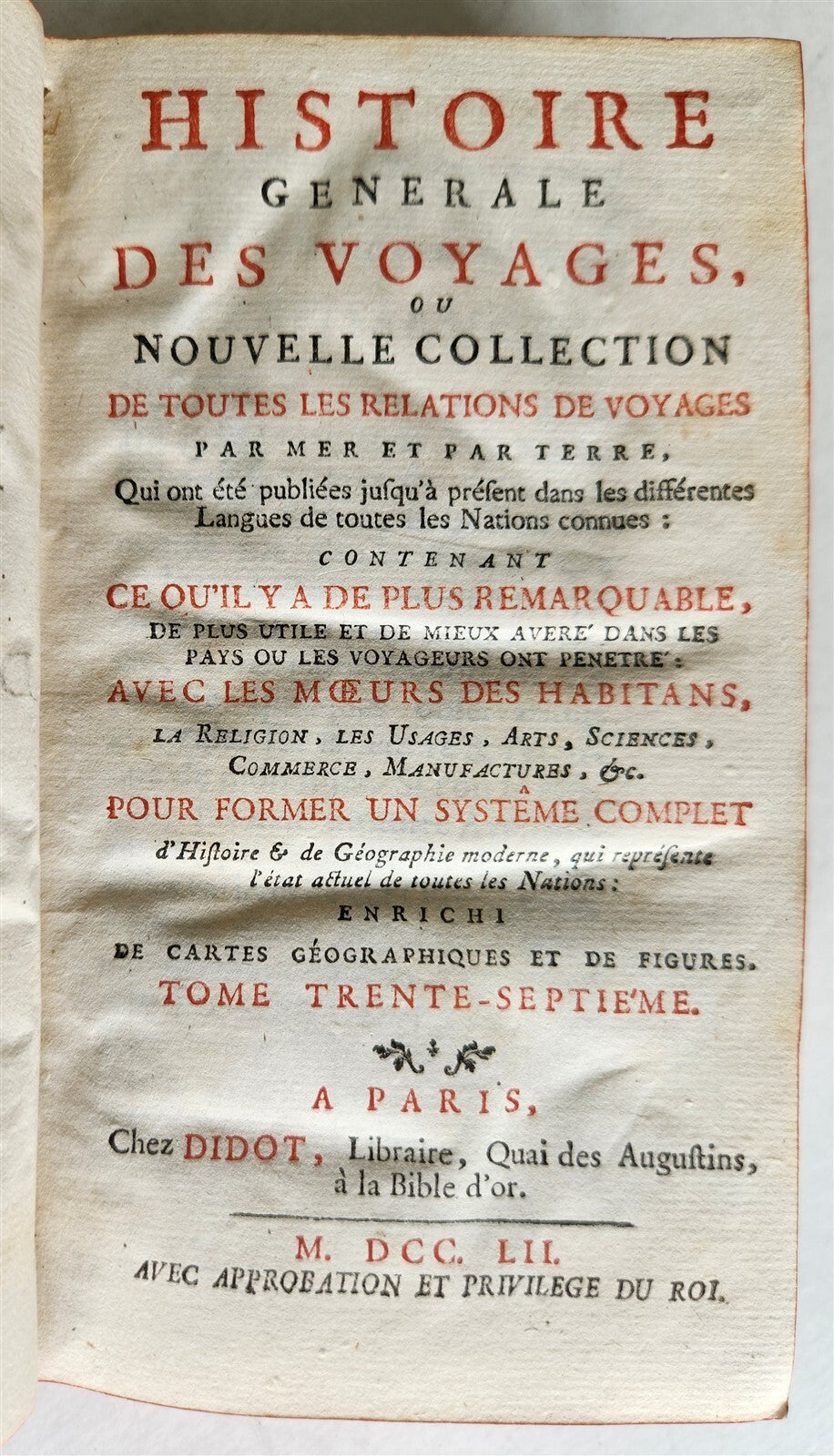 1752 HISTOIRE des VOYAGES antique illustrated INDOUSTAN INDIA PAKISTAN TRAVELS