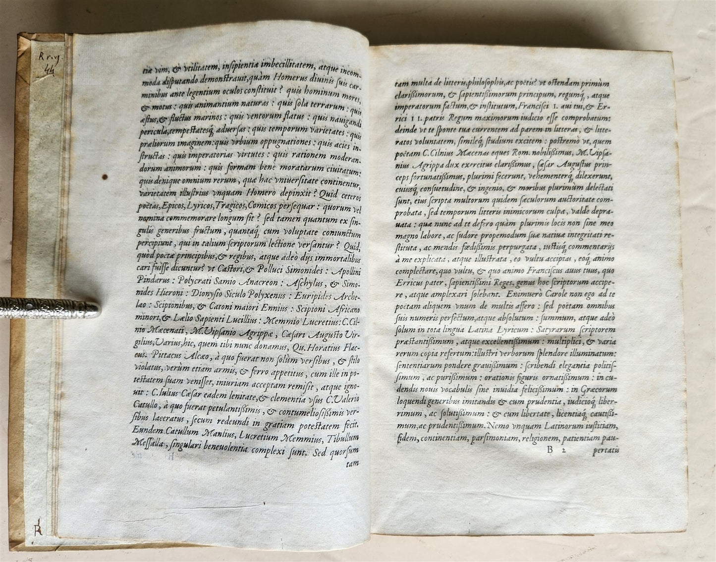 1561 HORACE COMMENTARY by DIONISIO LAMBINO antique POETRY VELLUM 16th CENTURY