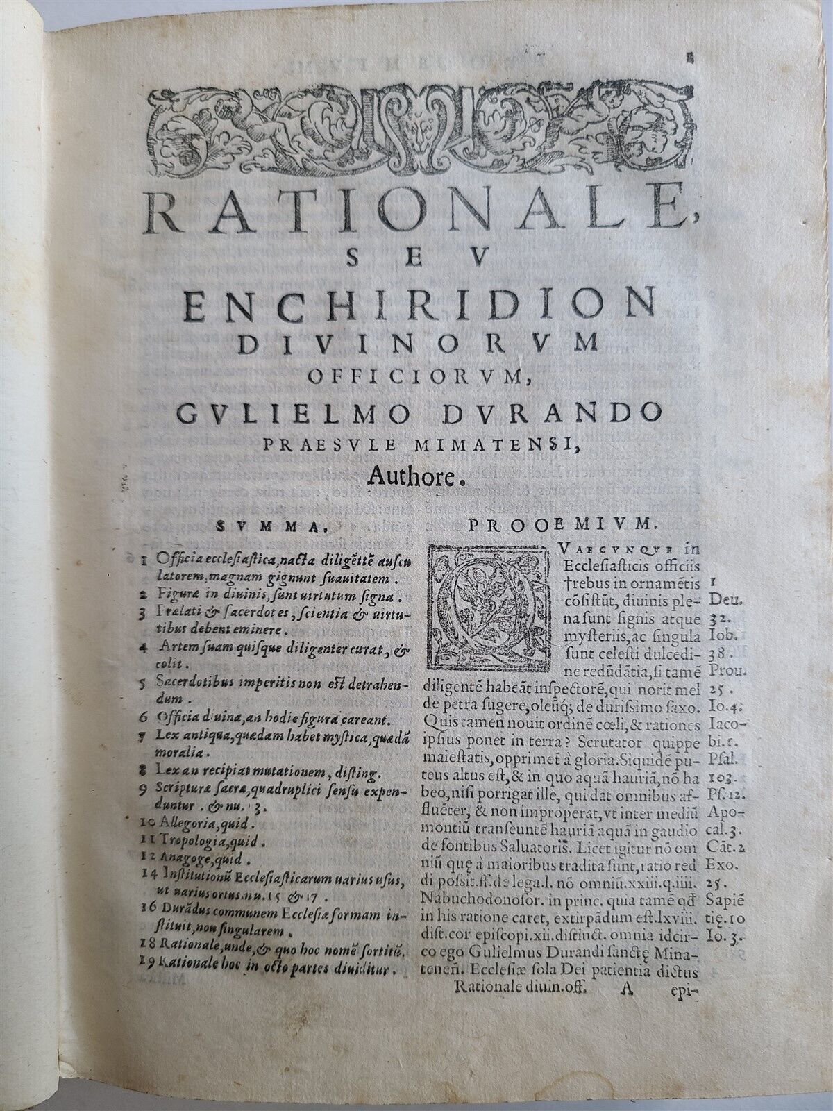 1572 RATIONALE DIVINORUM OFFICIORUM antique Roman Rite laws ceremonies customs