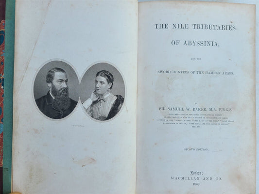 1868 NILE TRIBUTARIES OF ABYSSINIA SWORD HUNTERS of HAMRAN ARABS ILLUSTR antique