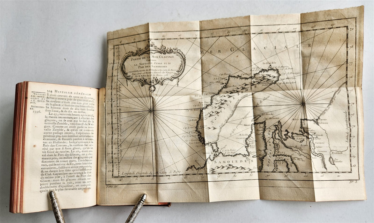 1759 HISTOIRE des VOYAGES antique vol.57 illustrated ARCTIC SEA RUSSIA NORWAY