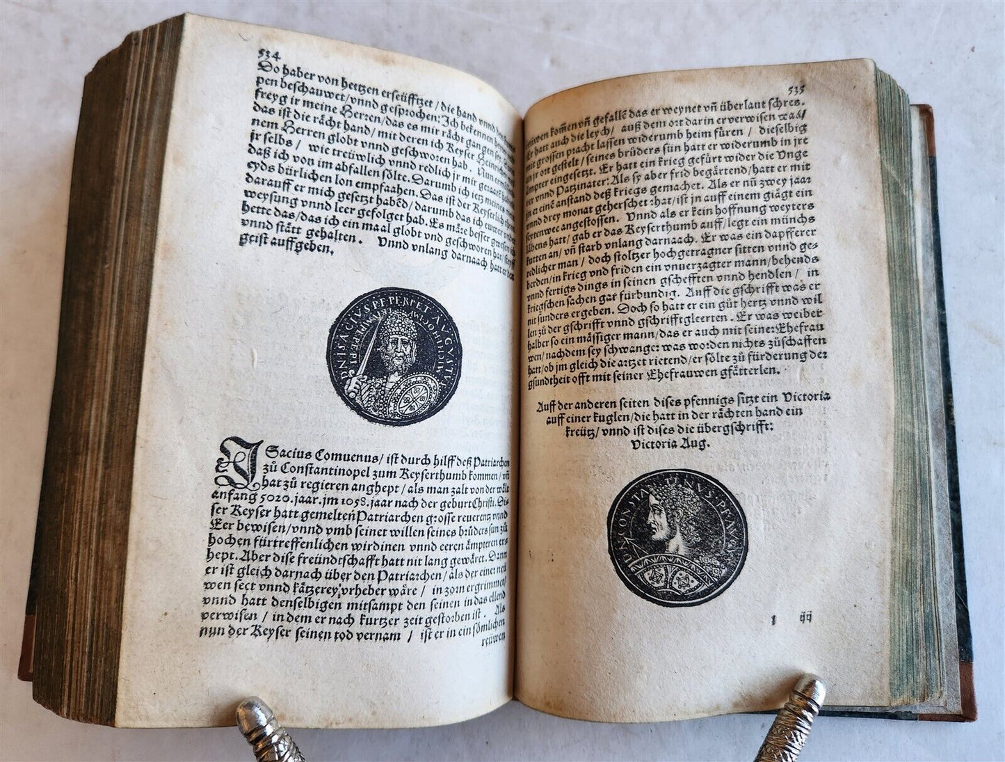 1558 NUMISMATICS antique ILLUSTRATED w/ 722 WOODCUTS Roman & German coins