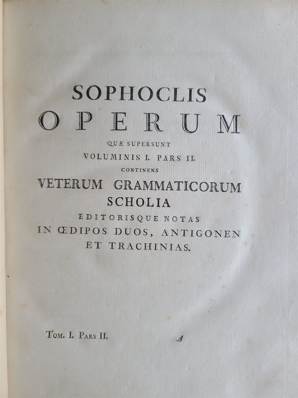 1786 SOPHOCLES TRAGEDIES 2 VOLUMES antique LATIN & GREEK TEXT