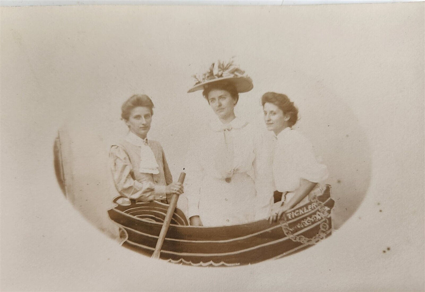 3 LADIES lot of 9 antique REAL PHOTO POSTCARDS RPPCs three women groups