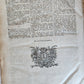 1710 LATIN FRENCH DICTIONARY antique w/ BLIND STAMPED VELLUM BINDING