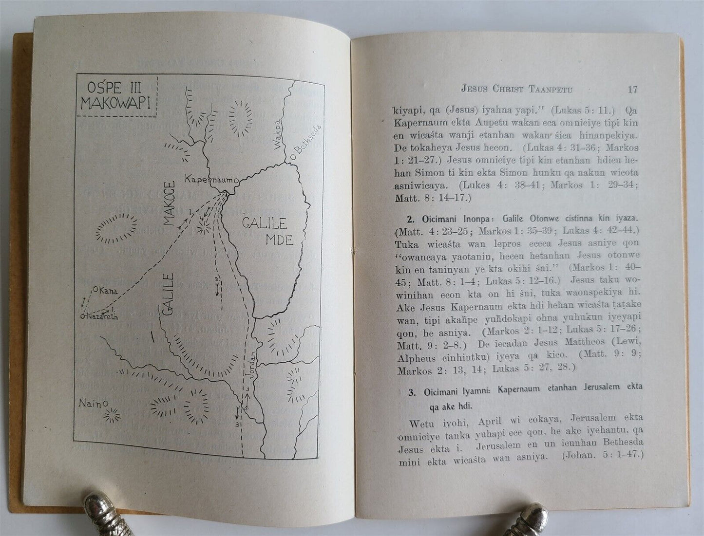 1909 DAKOTA INDIAN LANGUAGE LIFE OF CHRIST antique AMERICANA ILLUSTRATED w/ MAPS