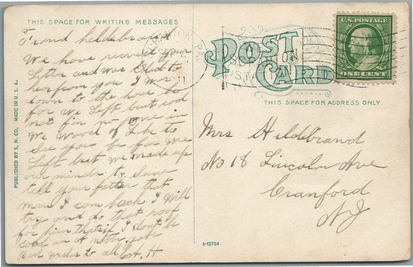 SCRANTON PA BIRDS EYE VIEW RAILROAD STATION ANTIQUE POSTCARD