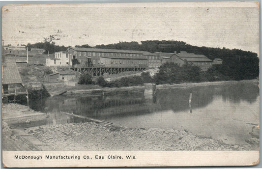 EAU CLAIRE WI McDONOUGH MANUFACTURING CO ANTIQUE POSTCARD