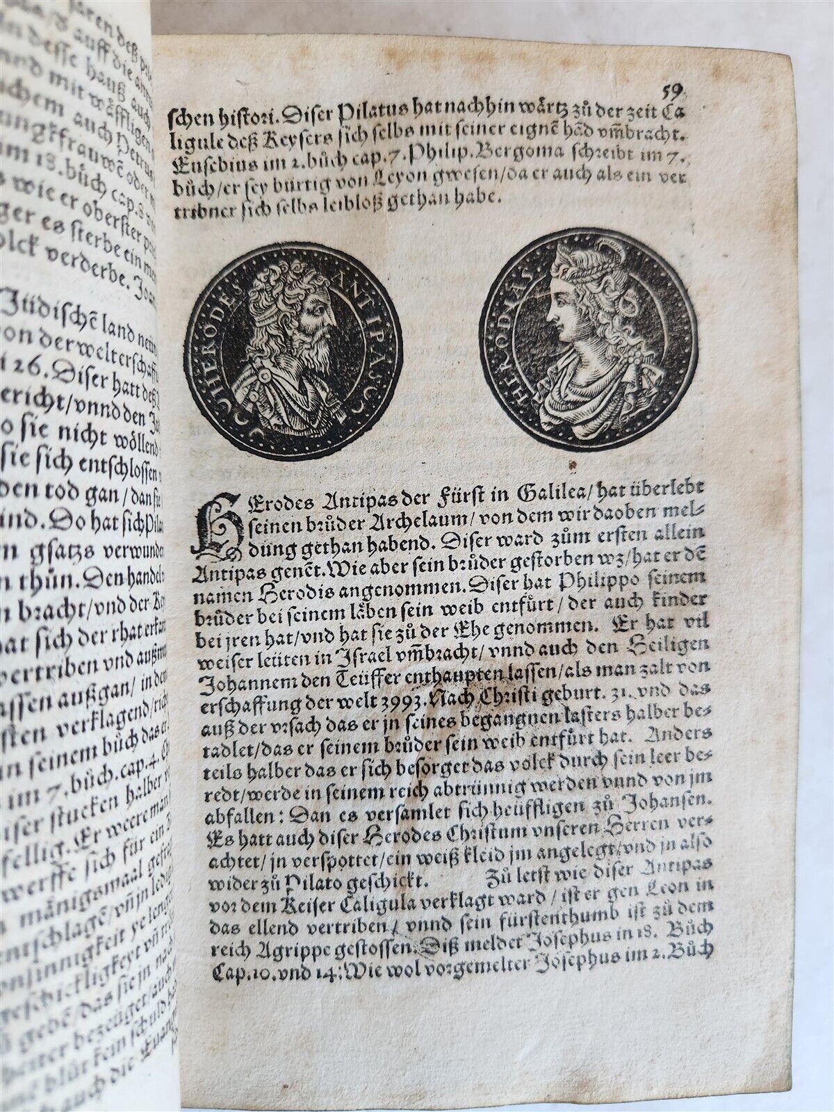 1558 NUMISMATICS antique ILLUSTRATED w/ 722 WOODCUTS Roman & German coins