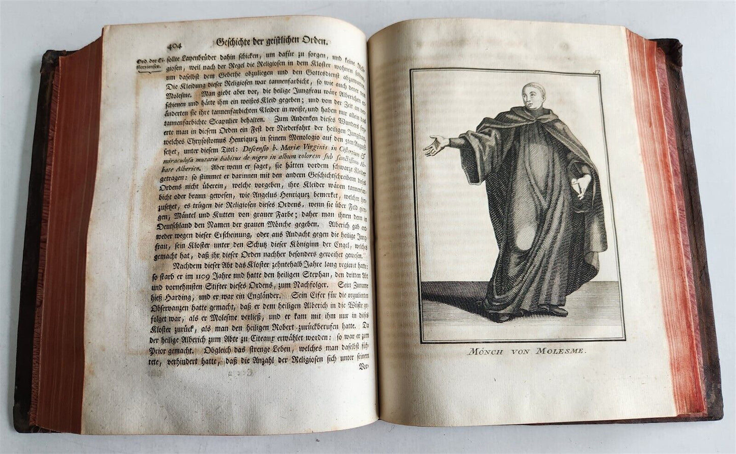 1755 ILLUSTRATED COSTUME HISTORY of MONKS & KNIGHTS for both sexes antique