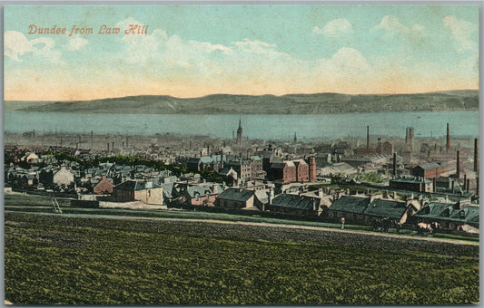 DUNDEE SCOTLAND FROM LAW HILL ANTIQUE POSTCARD