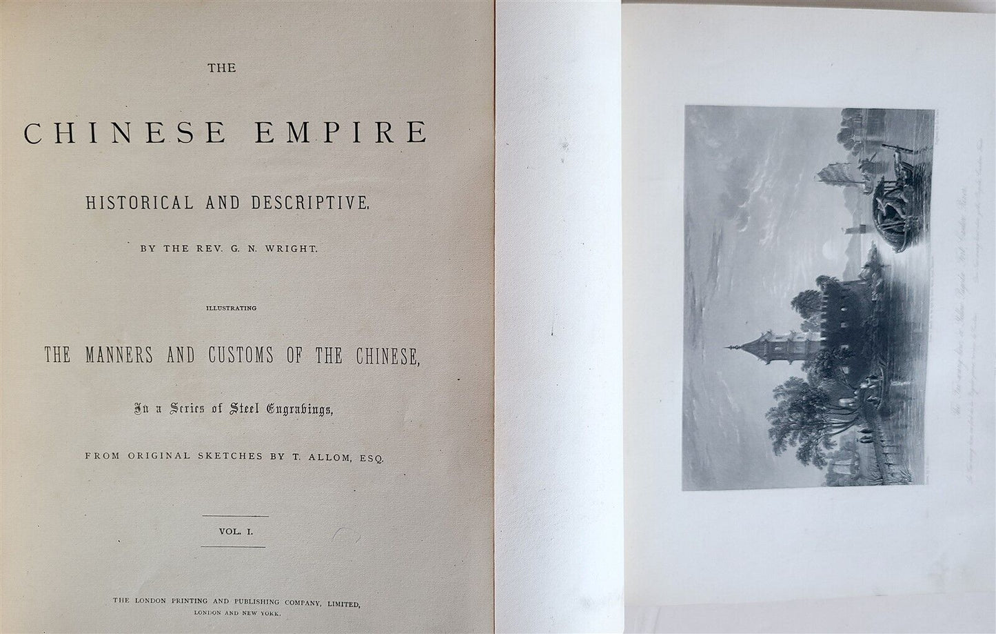 1858 CHINA CHINESE EMPIRE 2 VOLUMES antique ILLUSTRATED 145 ENGRAVINGS by ALLOM