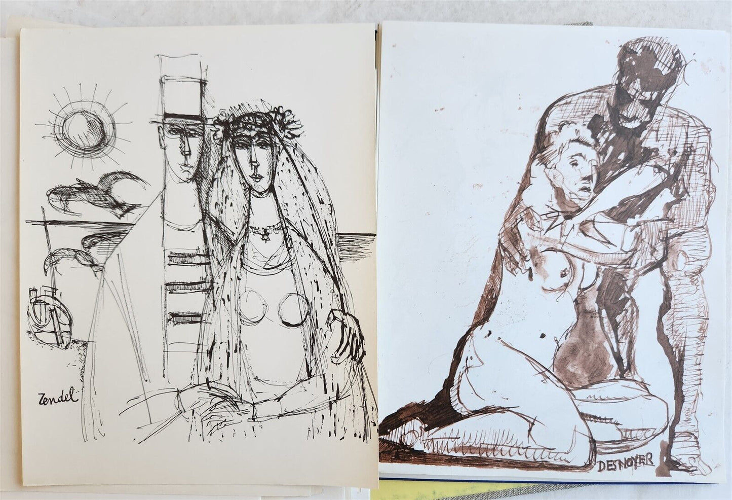 1964 L'AMOUR EROTIC ILLUSTRATIONS vintage in FRENCH