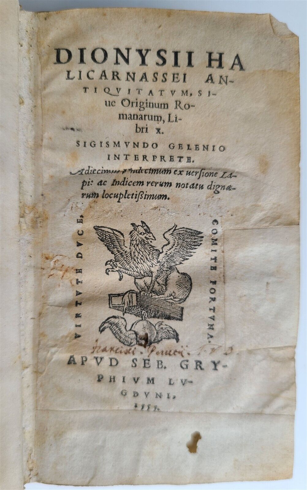 1553 ROMAN ANTIQUITIES by DIONYSIUS antique in LATIN 16th CENTURY