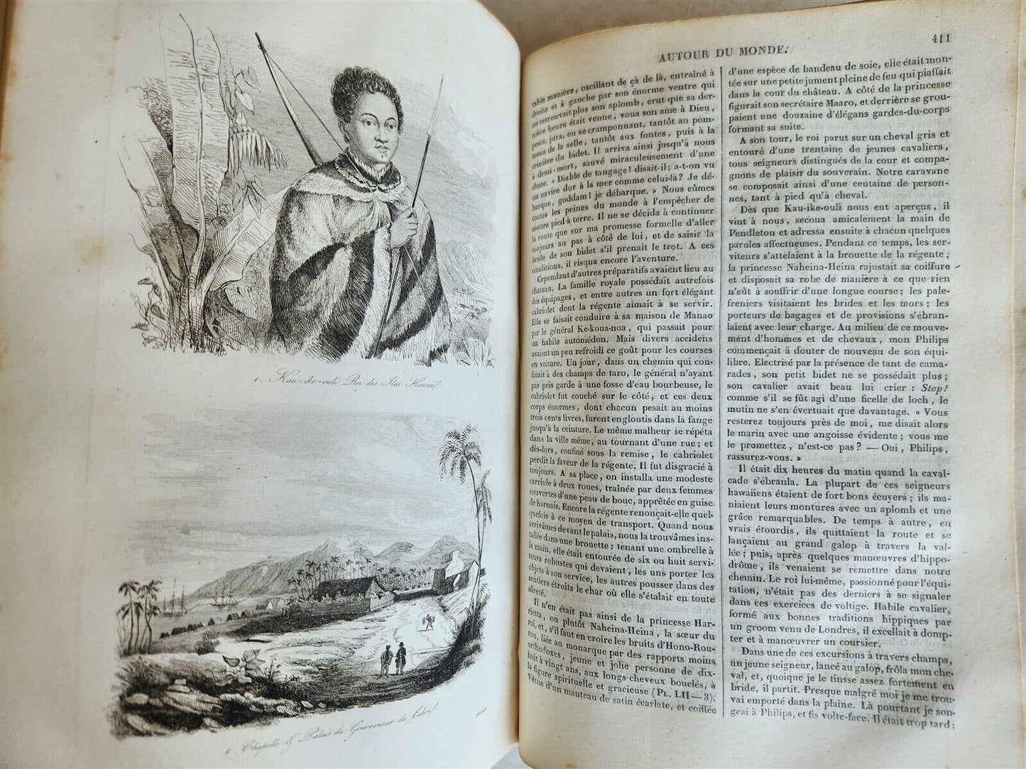 1839 VOYAGE PITTORESQUE AUTOUR du MONDE 2 VOLUMES antique ILLUSTRATED