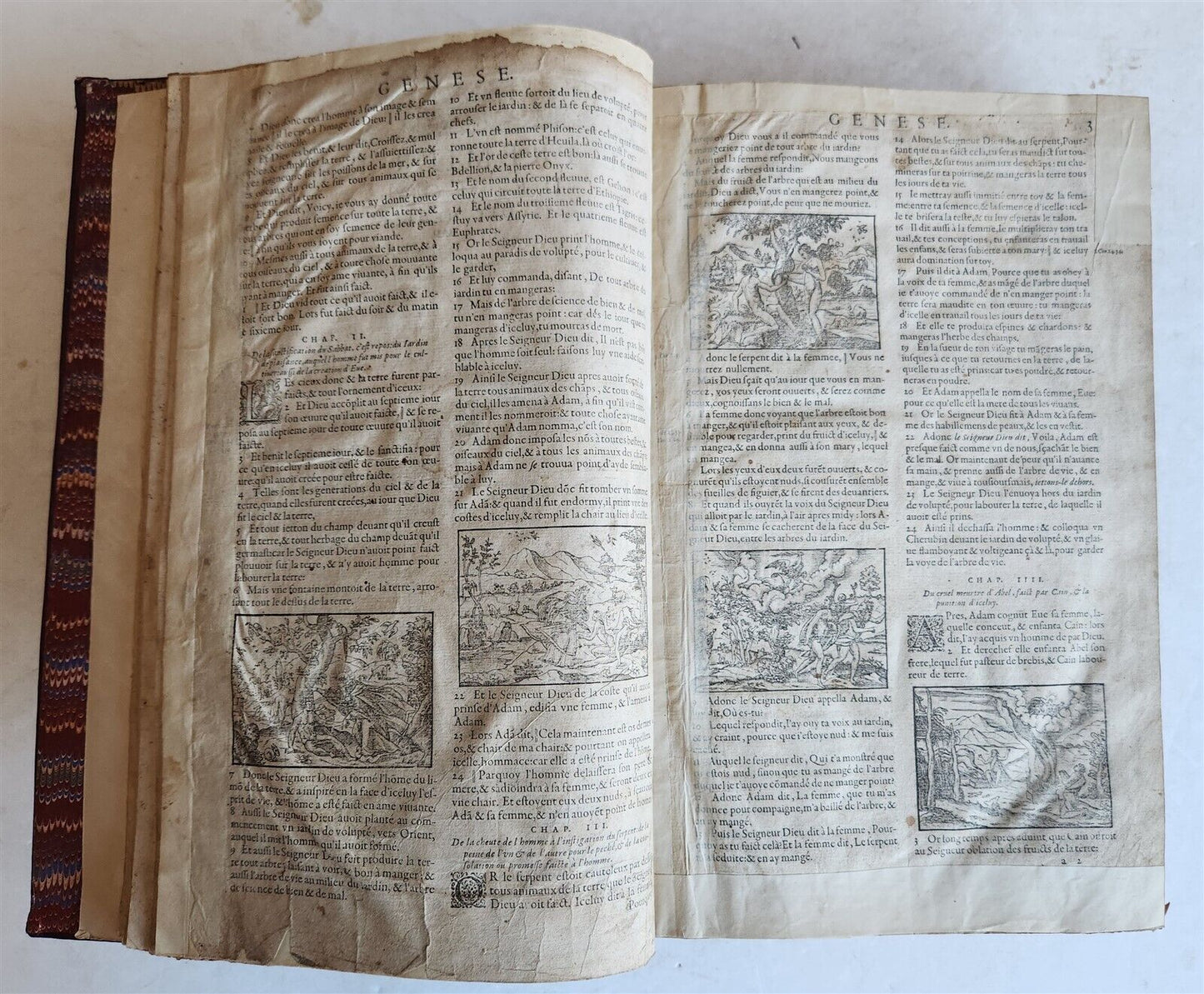 1578 BIBLE in FRENCH ILLUSTRATED antique MASSIVE FOLIO 16th CENTURY