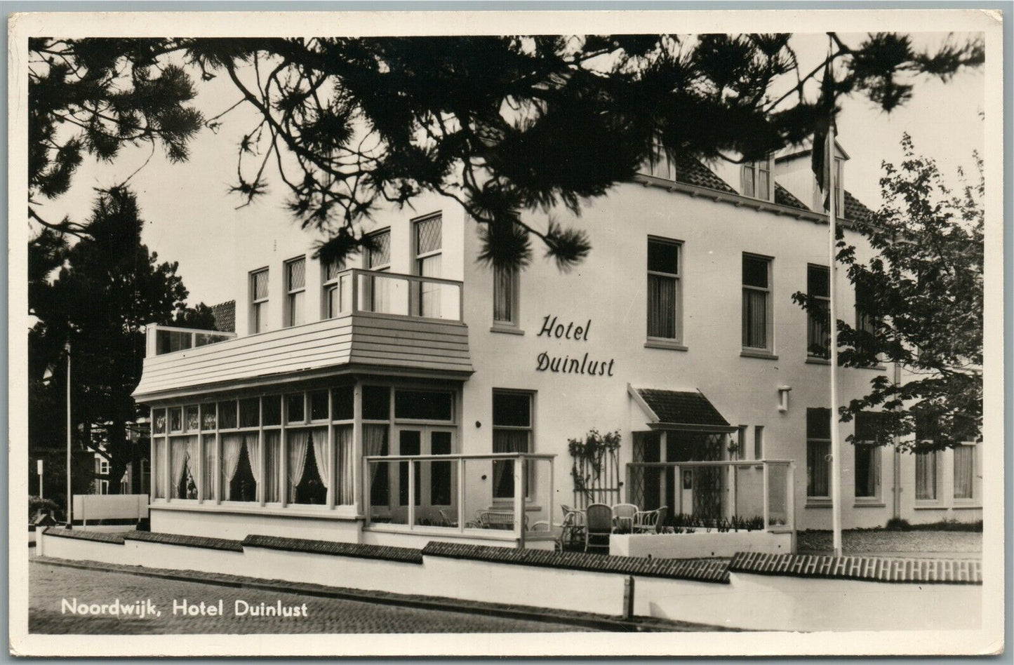 NETHERLANDS NOORDWIJK HOTEL DIUNLUST VINTAGE REAL PHOTO POSTCARD RPPC