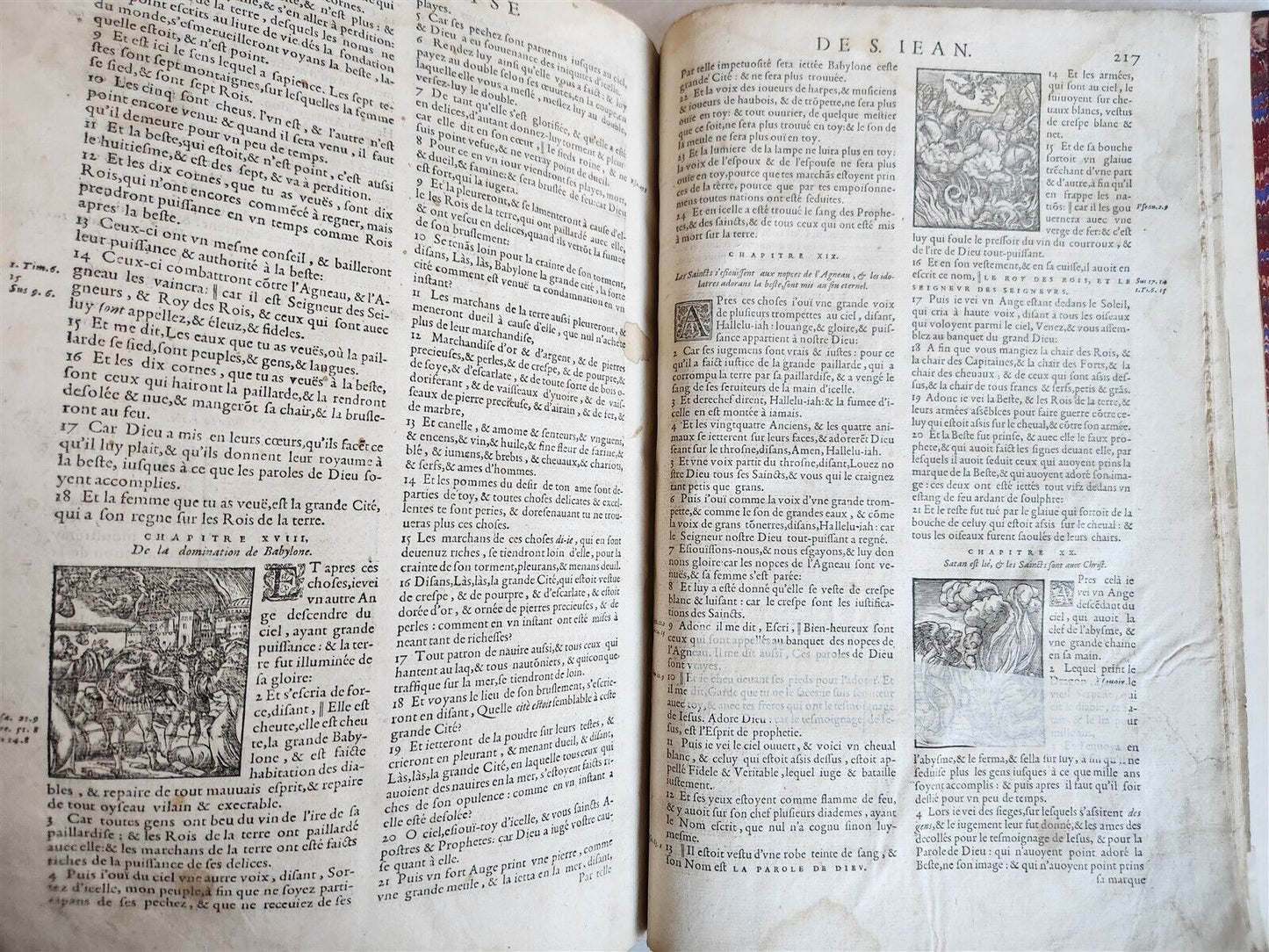 1578 BIBLE in FRENCH ILLUSTRATED antique MASSIVE FOLIO 16th CENTURY