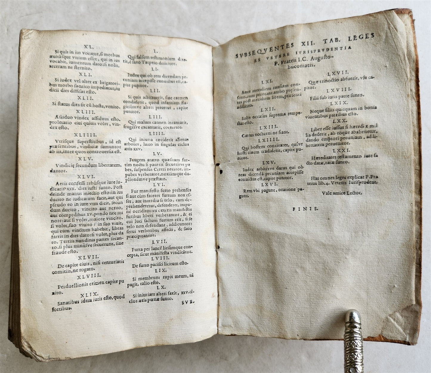 1568 LAW BOOK Institutes of Emperor Justinian w/commentaries by Francois Accurse
