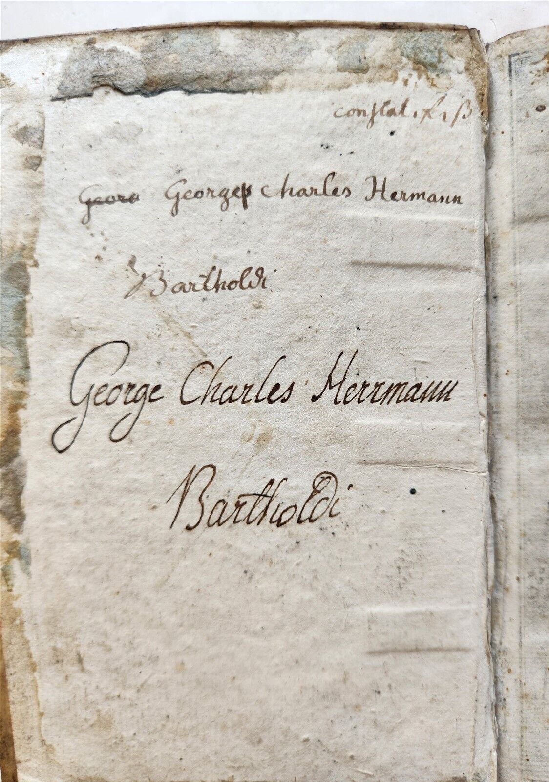 1751 BIBLE in FRENCH NEW TESTAMENT antique VELLUM BINDING