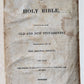 1828 BIBLE in ENGLISH antique BRATTLEBOROUGH Americana OLD & NEW TESTAMENT